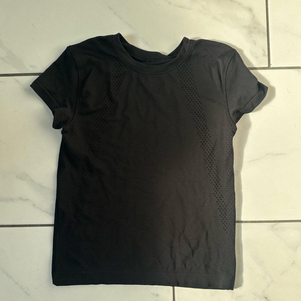 Lululemon Black Perforated T-Shirt